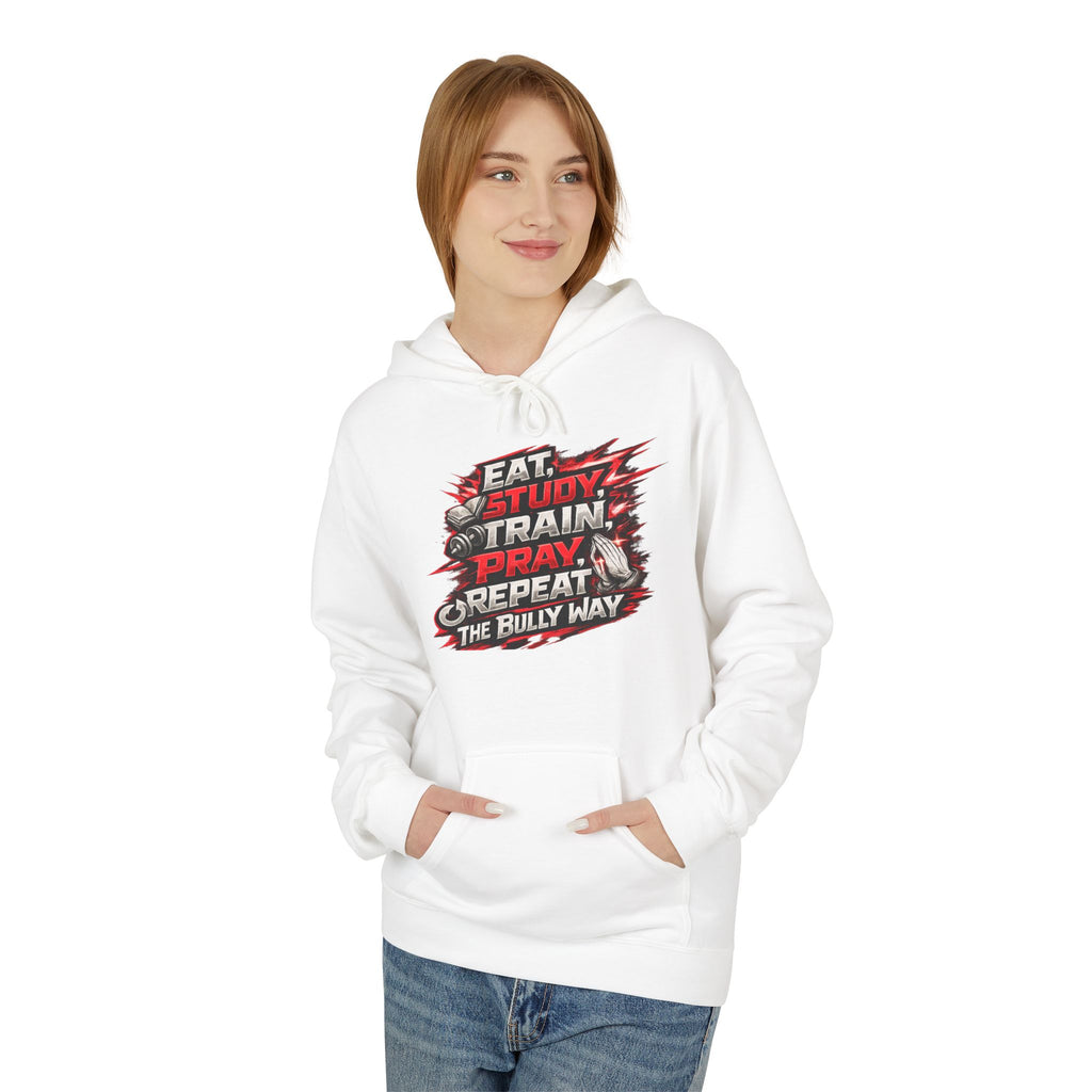 Eat,Train,Pray,Repeat - Unisex Midweight Softstyle Fleece Hoodie - Speed Factory Athlete Development (Cen Cal Bullies )