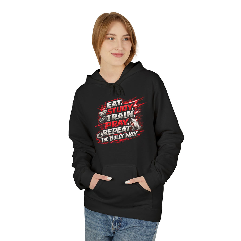 Eat,Train,Pray,Repeat - Unisex Midweight Softstyle Fleece Hoodie - Speed Factory Athlete Development (Cen Cal Bullies )