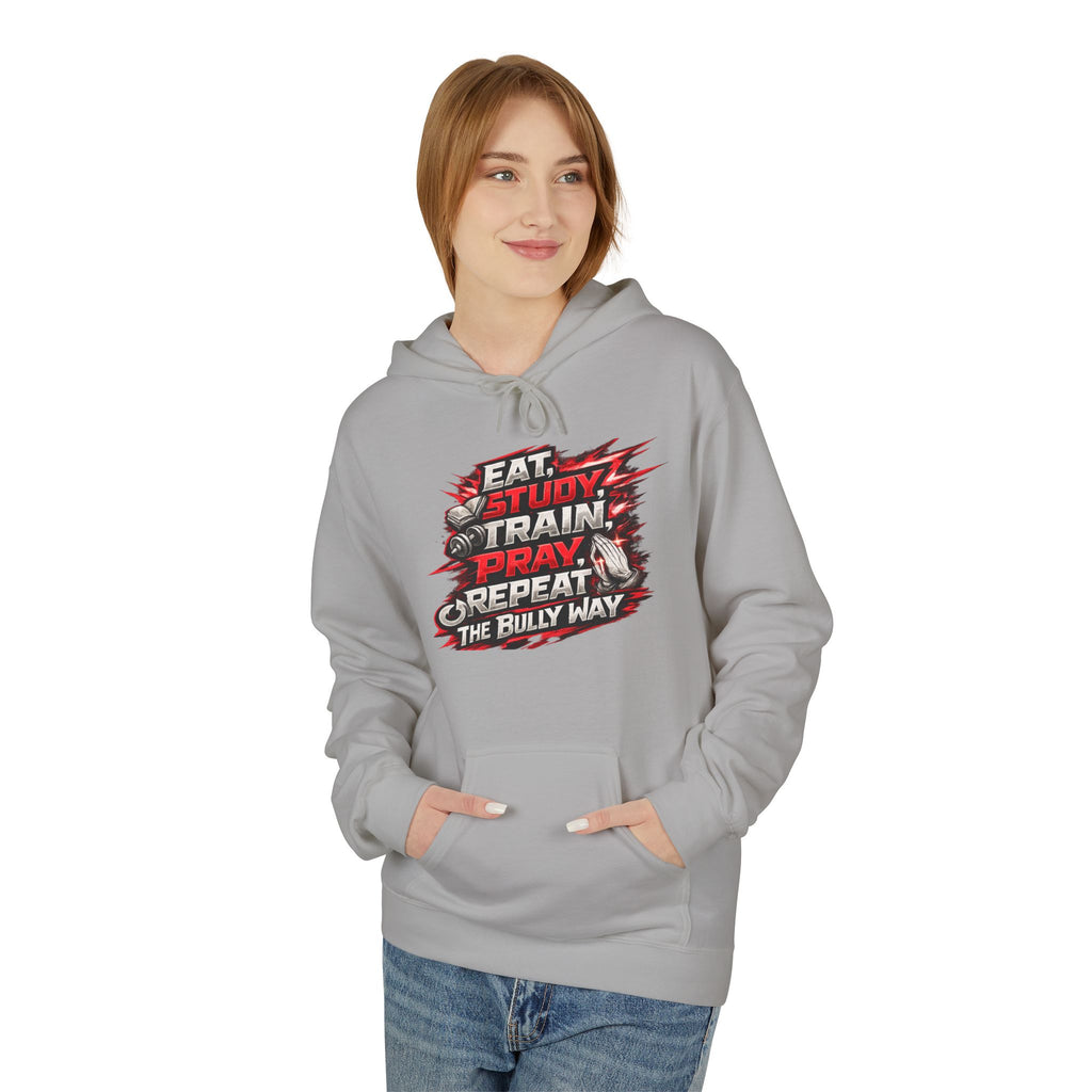 Eat,Train,Pray,Repeat - Unisex Midweight Softstyle Fleece Hoodie - Speed Factory Athlete Development (Cen Cal Bullies )