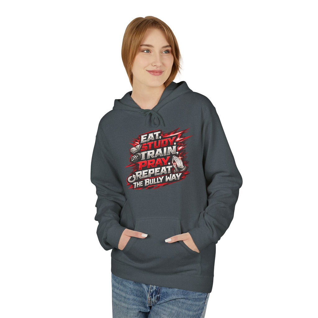 Eat,Train,Pray,Repeat - Unisex Midweight Softstyle Fleece Hoodie - Speed Factory Athlete Development (Cen Cal Bullies )