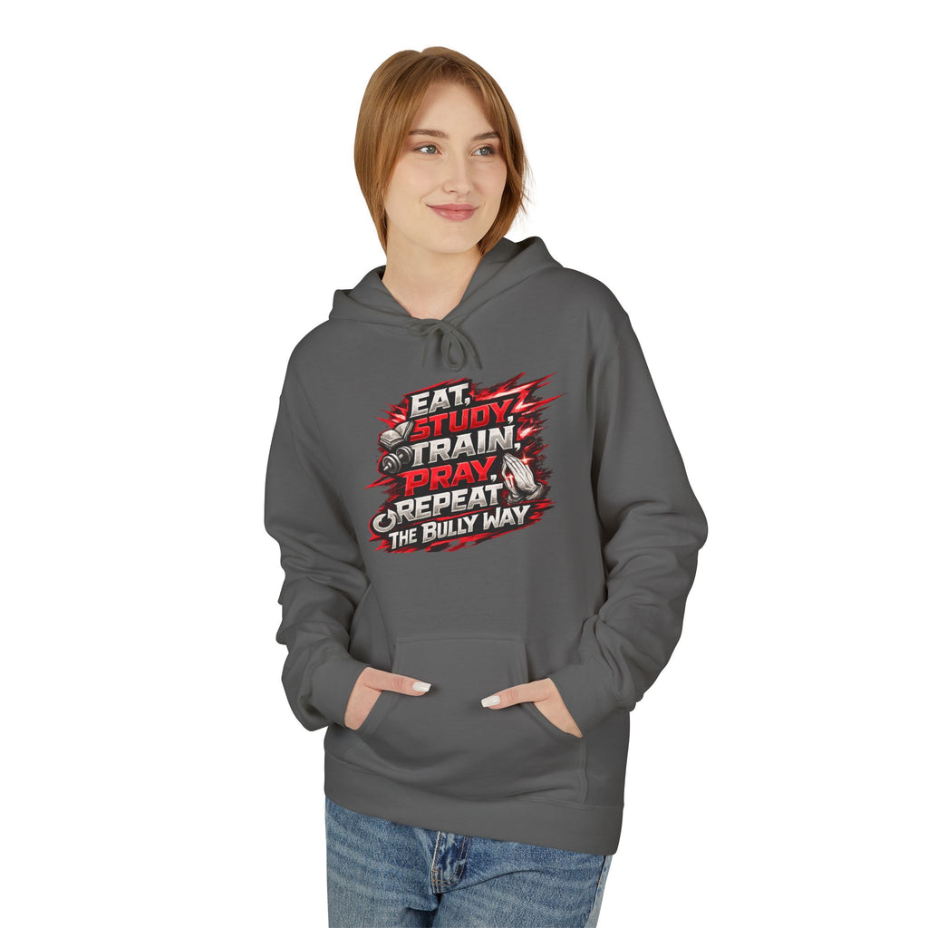 Eat,Train,Pray,Repeat - Unisex Midweight Softstyle Fleece Hoodie - Speed Factory Athlete Development (Cen Cal Bullies )